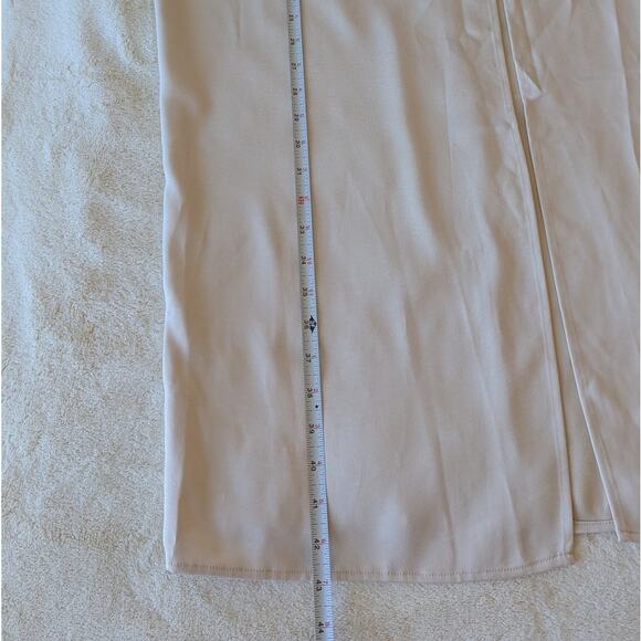 NWT Meshki Ivory Jennifer Twist Maxi Satin Slit A-line Skirt, size M - Picture 7 of 9